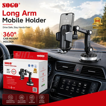 Car Long Arm Mobile Holder Suction Cup Mobile Holder For Dashboard & Windscreen
