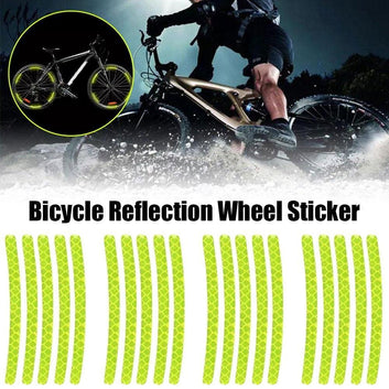 20 Pcs Car Hub Reflective Sticker Car Accessories Decorative Strips General For Use Of Bicycle Automobile And Motorcycle Tyre