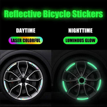 20 Pcs Car Hub Reflective Sticker Car Accessories Decorative Strips General For Use Of Bicycle Automobile And Motorcycle Tyre